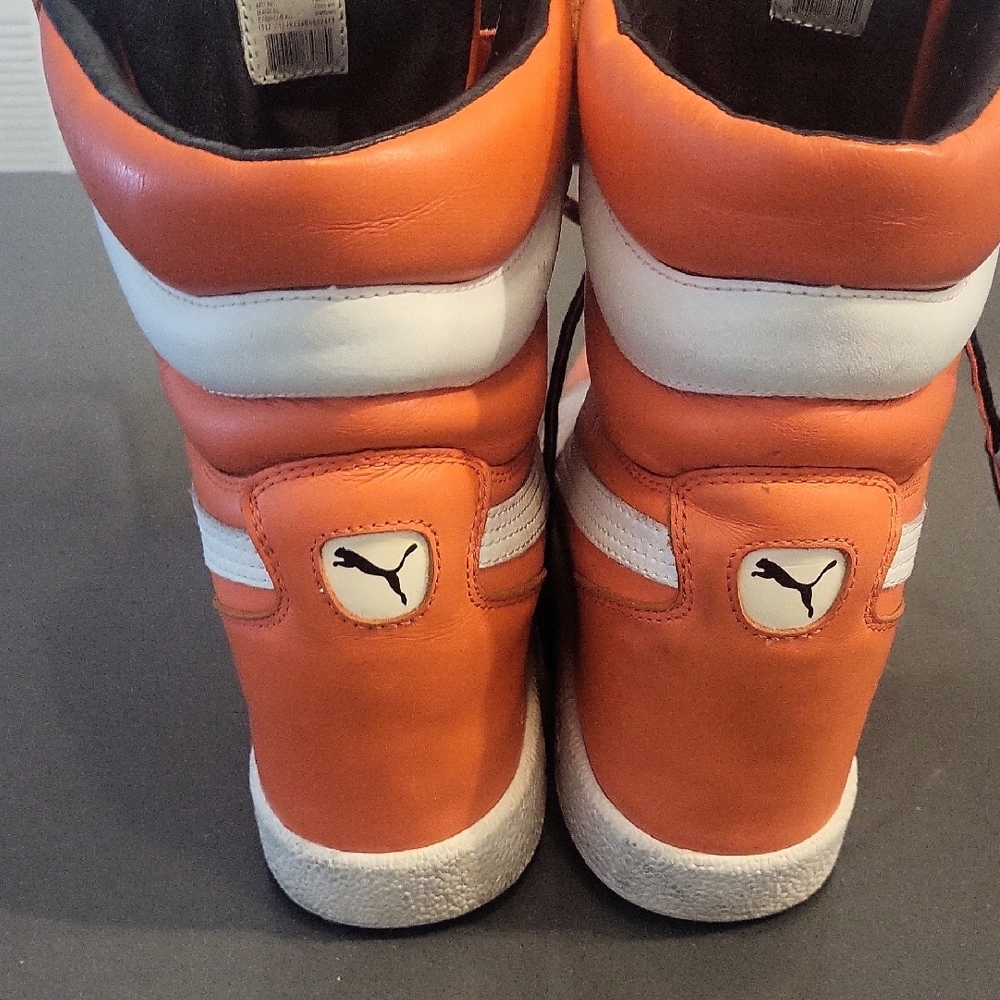 Puma Orange High-Top Wedge Sneakers - Picture 4 of 4